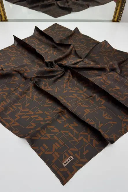 Aker İpek Krep Saten Eşarp Acı Kahve 9066701-332