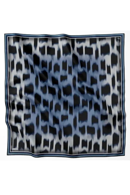 Armine Sura İpek Eşarp Lacivert, Gri, İndigo