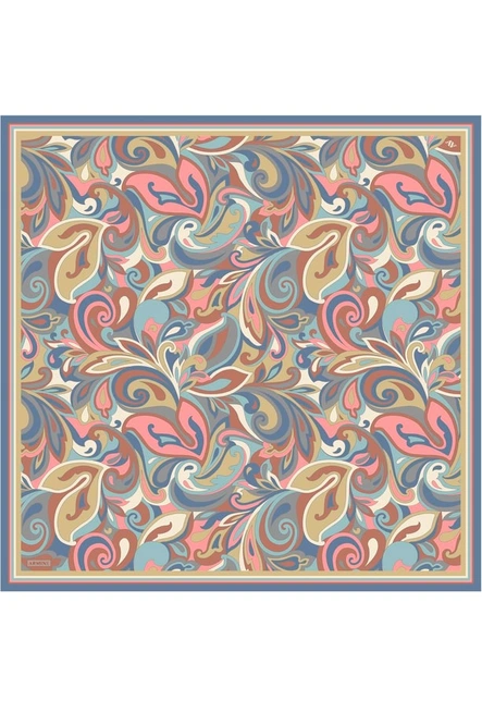 Armine Sura İpek Eşarp Mavi, Kiremit, Gri, Gök Mavi, Hardal