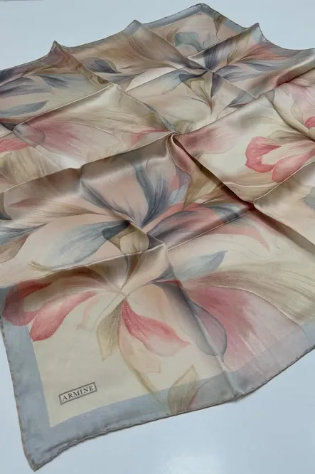 Armine Sura İpek Eşarp Bebe Mavi, Pudra Pembe