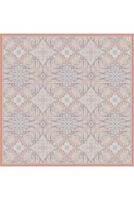 Armine Sura İpek Eşarp 9540-s36 Etnik Mozaik Desenli Çok Renkli