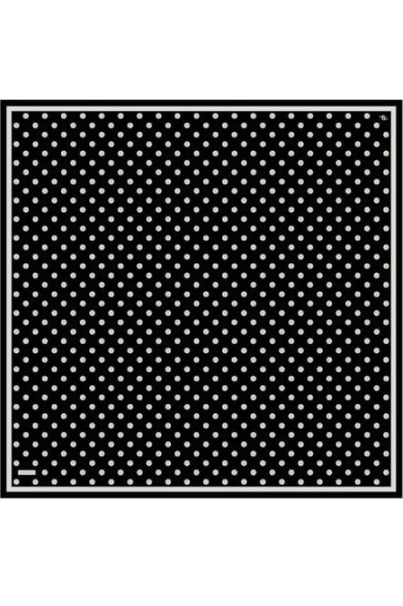 Armine Sura İpek Eşarp Siyah, Gri, Puantiyeli