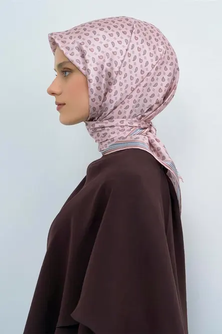 Armine Sura İpek Eşarp Pembe, Mavi, Yavruağzı