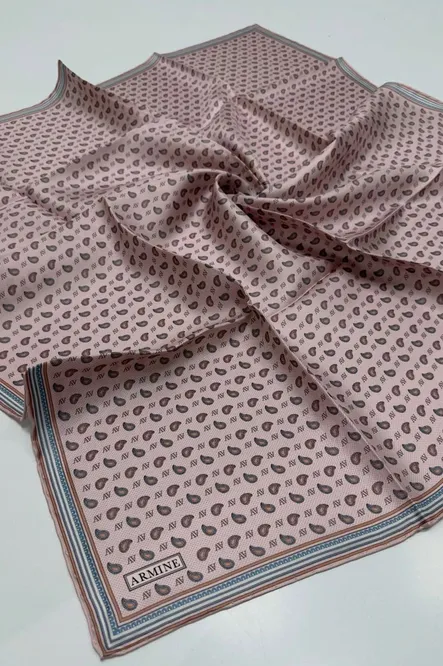 Armine Sura İpek Eşarp Pembe, Mavi, Yavruağzı