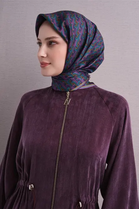 Armine Sura İpek Eşarp Fuşya, Yağ Yeşili, Petrol Mavi, Mürdüm