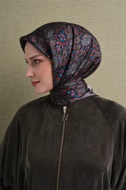 Armine Twill İpek Eşarp Siyah