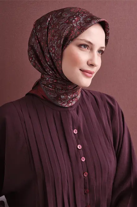 Armine Sura Ipek Eşarp Bordo