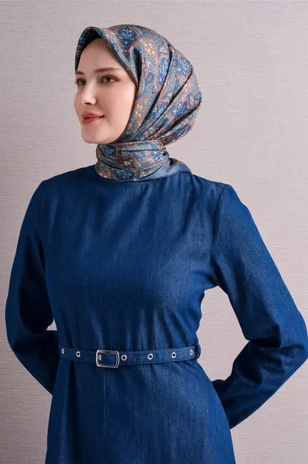 Armine Twill İpek Eşarp İndigo