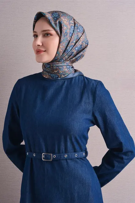 Armine Twill İpek Eşarp İndigo
