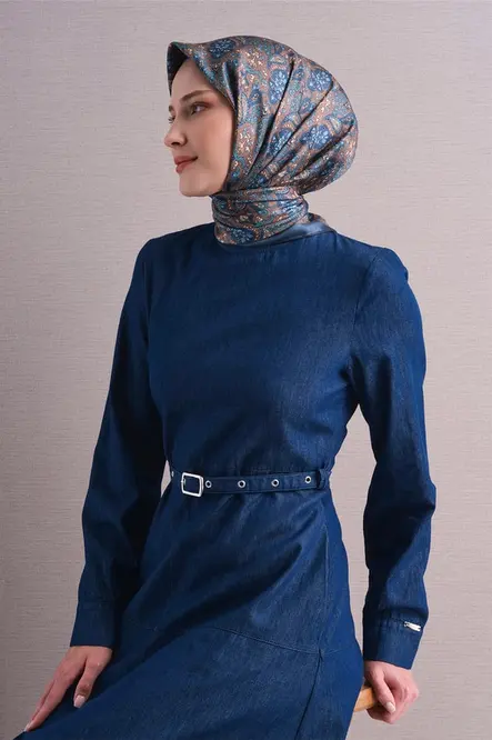 Armine Twill İpek Eşarp İndigo