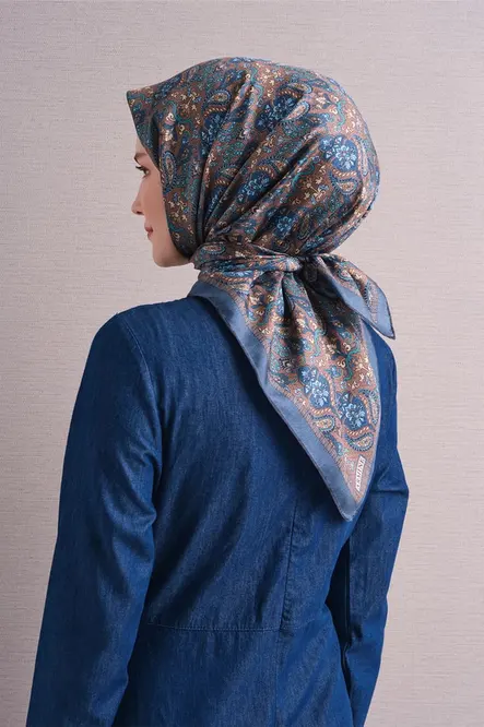 Armine Twill İpek Eşarp İndigo