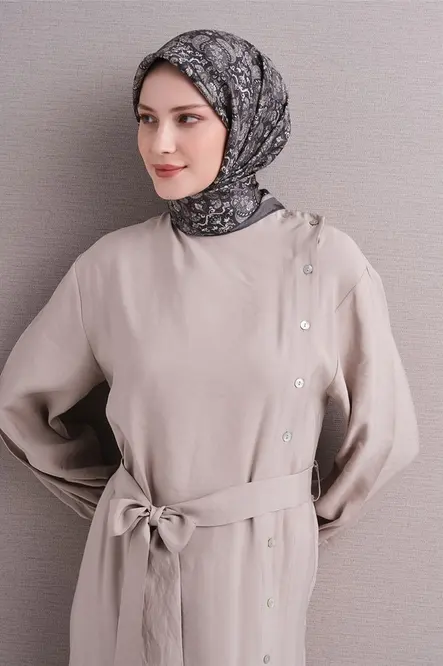 Armine Sura ipek Eşarp Füme, Gri