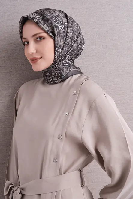 Armine Sura ipek Eşarp Füme, Gri