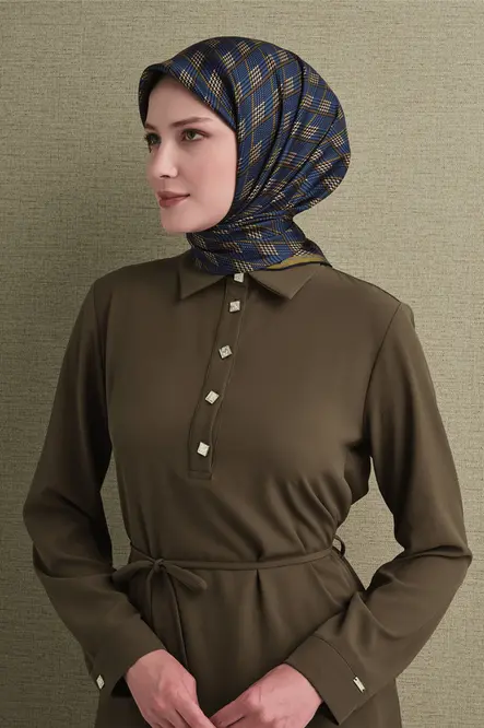 Armine Twill İpek Eşarp Lacivert