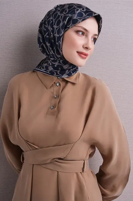 Armine Sura İpek Eşarp Lacivert