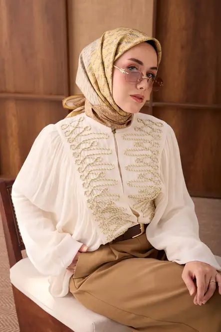 Silk Home Twill İpek Eşarp Mihenk Sarı